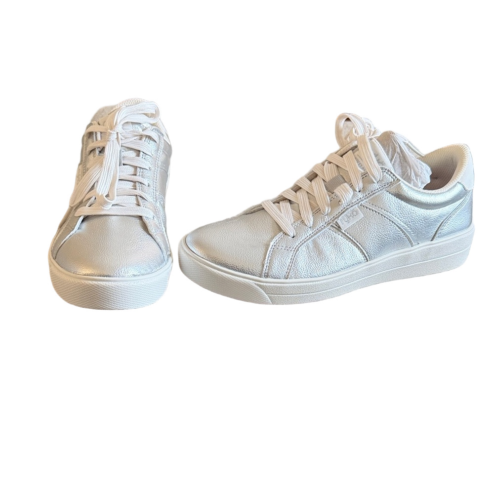 Ryka Viv classic Metallic Silver Sneakers NWB Wide Comfort Shoe 6W